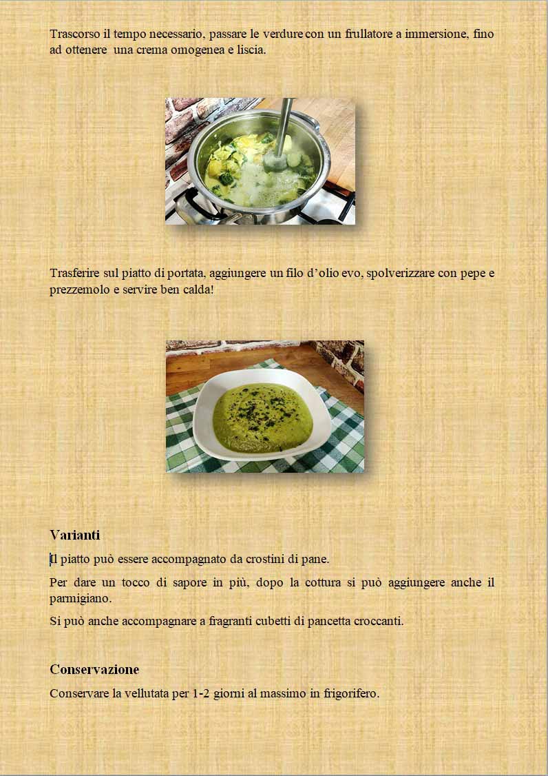 Oracolo della Sibilla Vellutata di zucchine primo piatto cena leggera